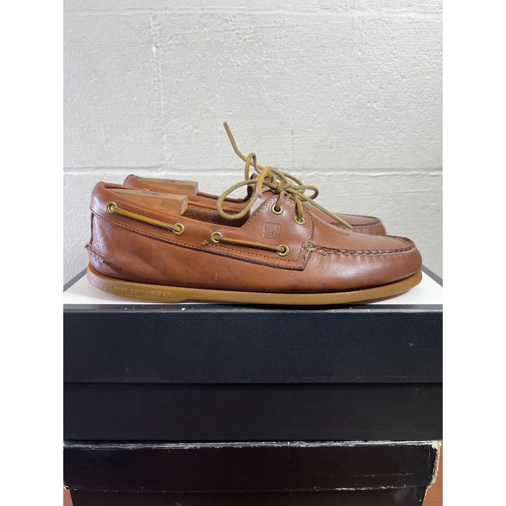 Sperry Top Sider 0195222 A/O 2 Eye Boat Shoes Classic Brown Leather Men's 11‎ M